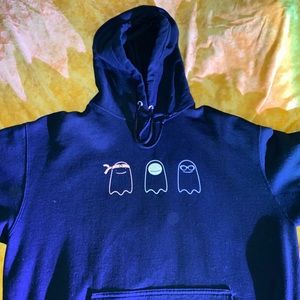 Black DreamTeam Halloween Merch Hoodie with glow in the dark print Size Large